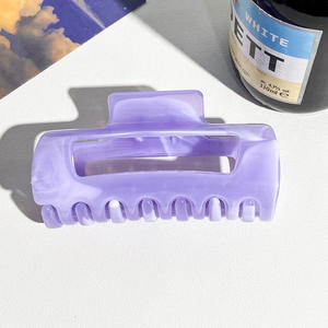 Pinza de Pelo Cuadrada Grande de 11 cm, Diseño Hueco de Mármol Colorido para Mujer, Estilo Coreano, para Peinado de Cola de Caballo - Product Image 4