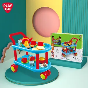 Playgo Unisex TEA TIME Trolley Set With 23 PCS Accessory For Pretend Play Preschool