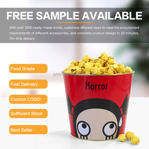 JYB - Cubo Metálico Personalizado para Palomitas <span class=keywords><strong>de</strong></span> Maíz con Asa, para Fiestas, Cumpleaños, Celebraciones, Seguridad Alimentaria, Impresión Personalizada - Product Image 3