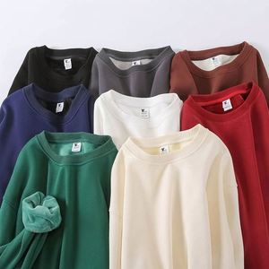 500gsm Custom Luxury Quality Men's O-Neck Fleece Pullover Hoodie Spandex/Polyester Eco-Friendly Loose Fit Autumn Streetwear <b>Drop</b> - Product Image 2