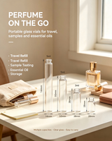 Flacons de parfum cylindriques vides en verre de 2 ml, 3 ml, 5 ml, 10 ml en gros, gravure personnalisée OEM, faible MOQ, conteneurs de parfum en gros avec boîte