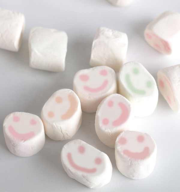 Free Sample Marshmallow Customizable Packing Smile Face Wholesale Mini Halal Vanilla Bulk Soft Marshmallow