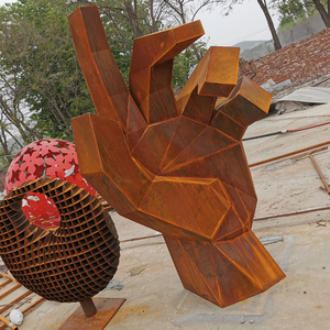 Corten acier paysage métal décoration main motif Sculpture pour jardin extérieur bel ornement - Product Image 4