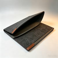 Sac à bandoulière pour ordinateur portable en feutre personnalisé avec étiquette en cuir, simple, décontracté, léger, grande capacité, portable et moderne pour le bureau