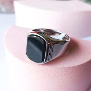 خاتم عصري بحجر أسود وأخضر من الفولاذ المقاوم للصدأ 316L، مجوهرات بانك للرجال مناسب للحفلات - Product Image 5