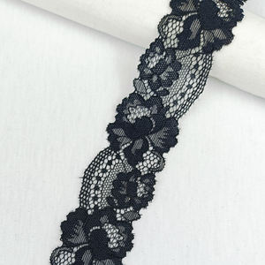 Sıcak satış lüks dar siyah streç Spandex/naylon nakış çiçek dantel Trim iç çamaşırı ve çanta için geleneksel Vintage tarzı - Product Image 3