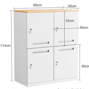 Armoire de rangement métallique moderne à 4 portes verrouillable pour appartement, école, salon - Product Image 2