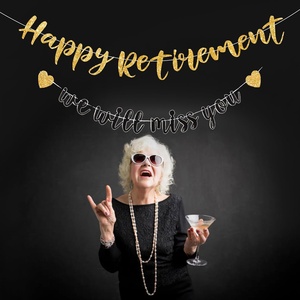 En Oferta, Decoración para Fiesta de Jubilación, Adornos Colgantes con Forma de Corazón en Dorado y Negro - Product Image 3