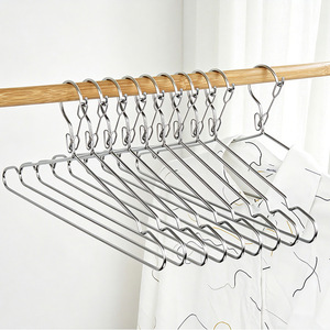 Stainless Steel Windproof Clothes Hanger 4.0mm Thickened Rectangle Hook Type Coat Hanger For Clothes Organizing - Product Image 1