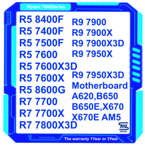 โปรเซสเซอร์ใหม่ AM5 R9 7900x 7950x 7800x R5 7600x 7500 R7 7700x 7600X 7900X3D 7800X3D 7950X3D 8500G 8600G 8700G CPU ซีพียู โปรเซสเซอร์ - Product Image 1