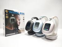 Casque sans fil AKZ MAX600 sur oreille, conçu sur mesure, avec réduction active du bruit, affichage numérique RGB, étanchéité IPX3