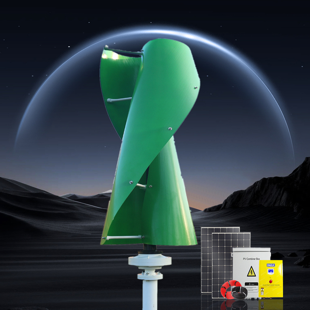 Residential Small Vertical Wind Power Generator R&X RX-SV 600W 2KW 3KW 5KW 24V-220V-380V 10 Year Warranty 2m/s Start Wind Rotor
