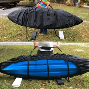 Capa de barco de alta qualidade, tecido Oxford resistente, capa de caiaque e canoa à prova d'água com alça de ombro à prova de vento