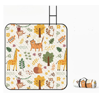 Couverture de pique-nique ultrasonique matelassée imperméable, tapis d'extérieur tropical pour camping, randonnée, plage, parc, avec sangle, épaisse et pliable