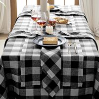 Motif imprimé 100% lin nappe couverture tissu pour événement vérifié pur lin lin Rectangle