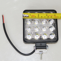 Phare antibrouillard LED carré 9-30V 16 LED 4 pouces 6000K 12V 24V 48W pour voiture, tout-terrain, bateau, tracteur, camion