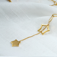 Collier en acier inoxydable pour femmes, chaîne de col en forme d'étoile, bijoux en acier inoxydable, charme