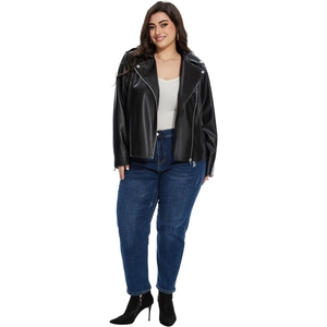 Veste en cuir souple d'automne, veste courte en cuir PU classique à fermeture éclair pour femmes, style décontracté - Product Image 2