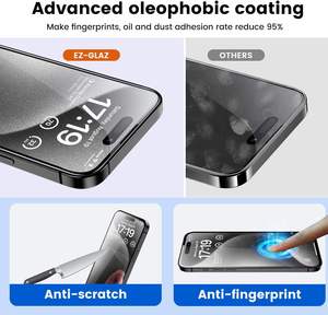 Protector de Pantalla de Vidrio Templado con Borde Curvo Grande Antiestático ESD, Corte de Diamante Kong <span class=keywords><strong>Gorilla</strong></span>, Biselado, para <span class=keywords><strong>iPhone</strong></span> 16 15 14 <span class=keywords><strong>13</strong></span> <span class=keywords><strong>Pro</strong></span> - Product Image 5