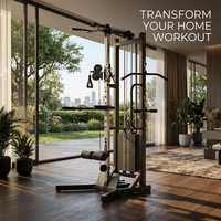 Station de musculation à domicile avec équipement de musculation polyvalent et compact pour exercices de pectoraux, de tirage haut et de tractions
