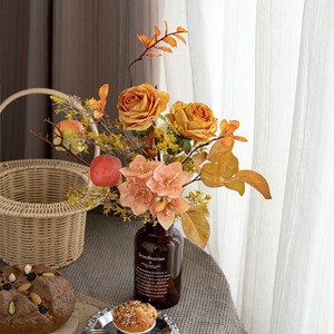 ช่อดอกกุหลาบประดิษฐ์ Mountain Moon ผ้าพลาสติกถักทอ ตกแต่งบ้าน แขวนผนัง CF02120 - Product Image 1