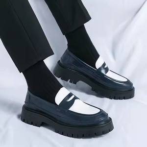 Mocasines Casuales de Plataforma Personalizados con Suela Gruesa de Microfibra Suave para Hombre, Tallas 38-46, Zapatos de Vestir en Colores Contrastantes - Product Image 4