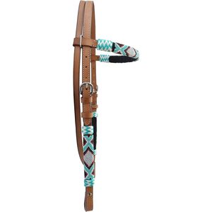 WeavingCraft Western Horse Headstall Standard Size Adjustable Hand Braided Genuine Leather Bridle With Rawhide Knotting - Product Image 4