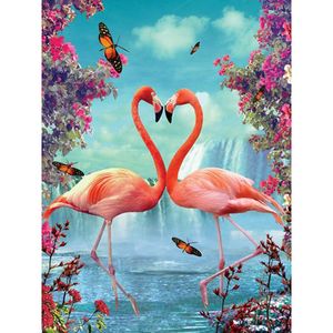 Chenistory 994181 Nuovo Design Kit Pittura Fai-da-Te Fenicotteri per Decorazione Casa, <span class=keywords><strong>Fiori</strong></span> Stampati Digitalmente con Numeri per Bambini - Product Image 1