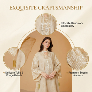 Abaya Kaftan Premium Champagne pour la collection de réceptions formelles - Product Image 5