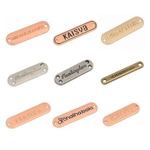 Design piccoli vestiti 3D Logo oro argento emblema di marca in acciaio inossidabile inciso targhetta in metallo personalizzata targhetta - Product Image 3