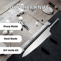 Couteau de Chef Moderne DIY en Acier Damas Ultra-Tranchant, Finition Satinée, Écologique, Compatible Lave-Vaisselle, Manche Réglable, Vente en Gros