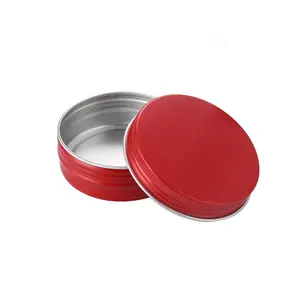 60ml Red Round Aluminum Jars Vendor Stocks Pomade Storage Packaging 2oz Tin Can Box Container
