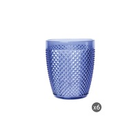 Ensemble de 6 verres en plastique Excelsa bleus 40 cl à motif diamant