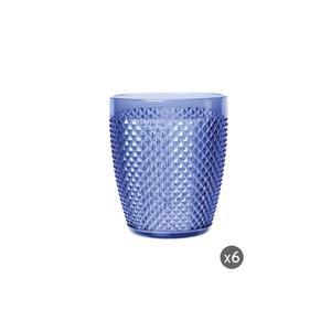 Juego de 6 vasos de plástico Excelsa, azules, 40 cl, con diseño de diamante - Product Image 3