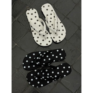 Sandalias de Playa con Punta Descubierta y Diseño de Puntos, de Piel de Oveja Súper Suave, para Mujer, Verano 2026, para Vacaciones - Product Image 1