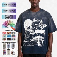 Camiseta Vintage Lavada de Marca Privada para Hombre, 100% Algodón, Peso Pesado, Logotipo Personalizado, Impresión DTG, Estilo Urbano, Manga Corta