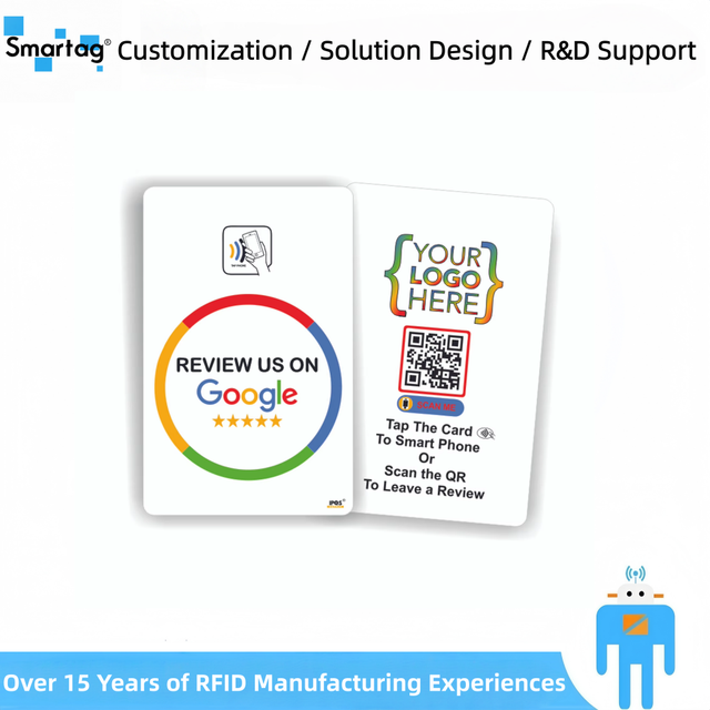 NFC Google Review Card with QR Code Reusable Smart Card Tap to Review Card