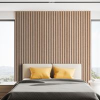 Panneaux acoustiques modernes en lattes de bois 2400*600mm, absorption acoustique haute performance NRC 0.8, ignifuges, décoration murale pour maison et bureau, livraison gratuite