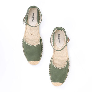 Elegantes <span class=keywords><strong>Sandalias</strong></span> <span class=keywords><strong>Planas</strong></span> de Esparto con Correa al Tobillo y Hebilla para <span class=keywords><strong>Mujer</strong></span>, de Ante, con Suela de Yute y Punta Cerrada, Zapatos Casuales de Moda para Verano - Product Image 6