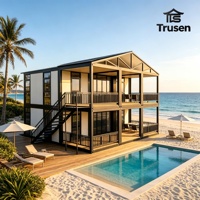 Maison préfabriquée extensible de luxe compacte à 3 chambres et salon, type conteneur, pour habitation, fournie directement par l'usine