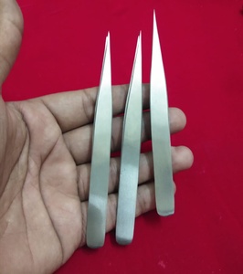 Pince à épiler droite en acier inoxydable OBEXA de haute qualité pour extensions de cils, avec logo et emballage personnalisés - Product Image 3