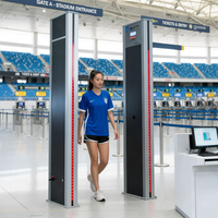 Walk Through Metal Detector Single Panel Security Door 5 Detection Zones LCD Screen Traffic Counting Remote Control