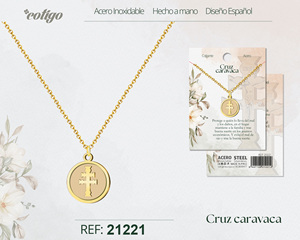 Caravaca acciaio inox oro acciaio croce ciondolo eleganti collane belle gioielli ciondolo collane ciondolo - Product Image 6