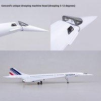 Modèle d'avion en résine à l'échelle 1/125, 50 cm, Concorde d'Air France, avion supersonique avec trains d'atterrissage