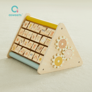 Juguete Educativo Montessori con Temática de Ciencia Ficción para Niños Pequeños, Nuevo Triángulo de Actividades para Bebés de Madera y Algodón con Características Educativas - Product Image 5