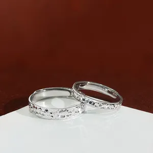 Fedi nuziali set regalo di fidanzamento 2024 nuovi disegni di 925 in argento puro puro brillano anelli di coppia per l'amante