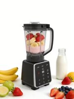 Nouvel ensemble de mixeur électrique multifonction en plastique robuste 2-en-1, six boutons, 1,8 L, faible bruit, pour smoothies