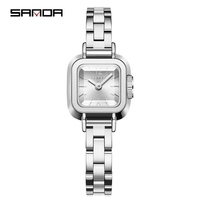 Montres pour femmes Sanda 1117 Factory, diamètre 22 mm, quartz, étanches, bracelet en maille / acier inoxydable / cuir.