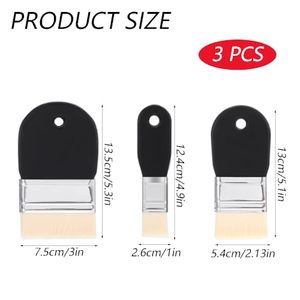 Pincel de pintura acrílica con logotipo personalizado, pincel profesional de nailon con mango de madera, juego de pinceles planos anchos negros para bricolaje - Product Image 2