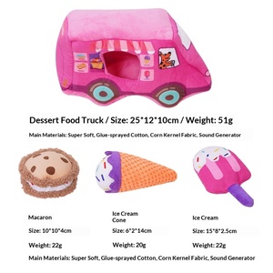 Jouet pour <span class=keywords><strong>chien</strong></span> en peluche sonore, durable, à mâcher, pour dissimuler la nourriture, pour le nettoyage des dents, motif dessin animé, pour chiots - Ensemble <span class=keywords><strong>voiture</strong></span> dessert, divertissement quotidien - Product Image 5